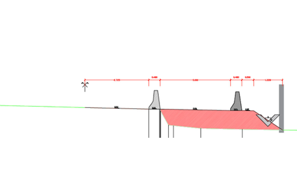 Plan de situation de la voie vélo sur la RN1